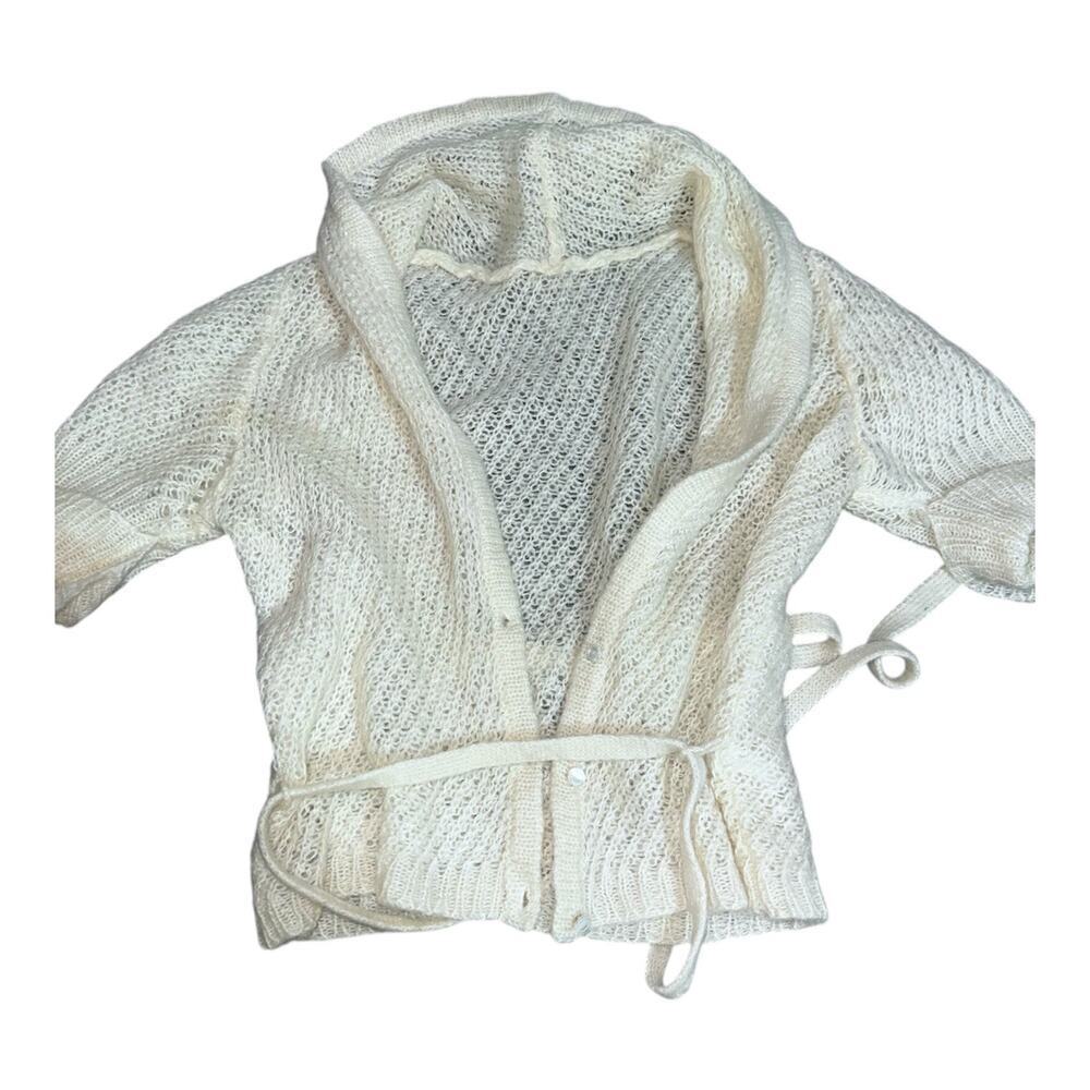 Vintage wool blend short sleeve cardigan